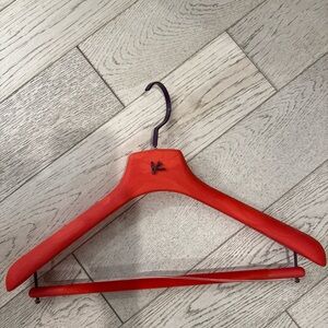 Men’s Kiton Red Wooden Padded Suit Hanger with Bar
